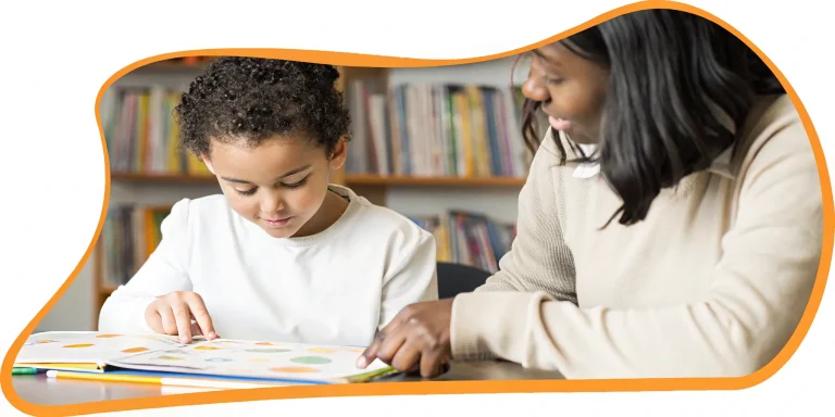 Orton-Gillingham tutor and student reading.