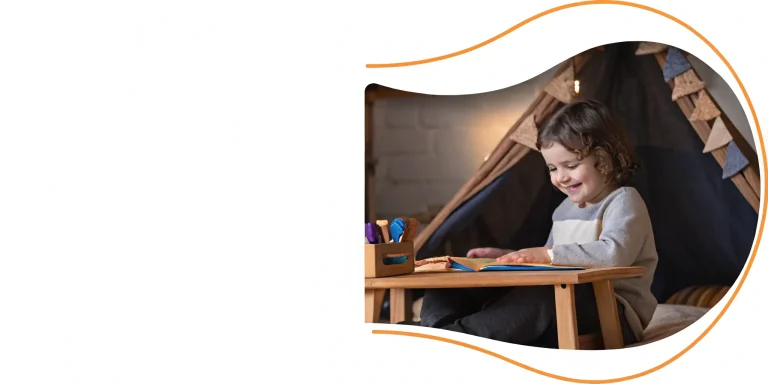 Multisensory activity with book, developing tactile and visual learning.
